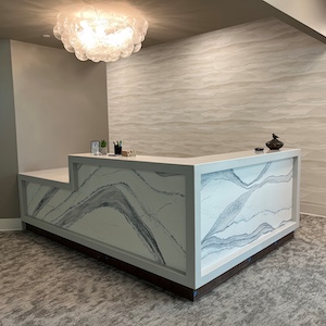 Custom Solid Surface and Quartz Reception Area